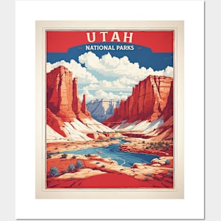 Utah National Parks United States of America Tourism Vintage Poster Posters and Art